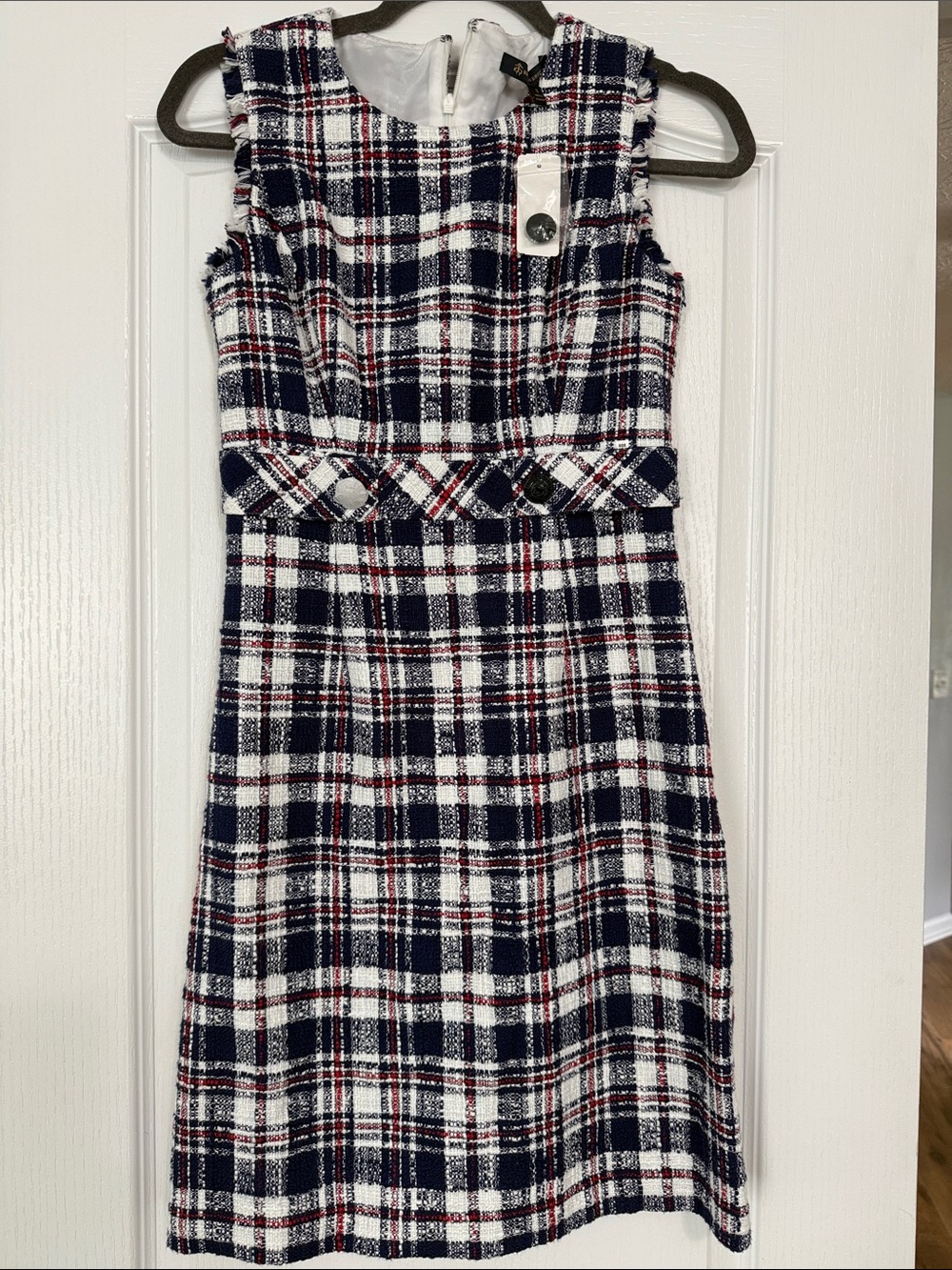 Brooks Brothers Plaid Sleeveless Dress- 0